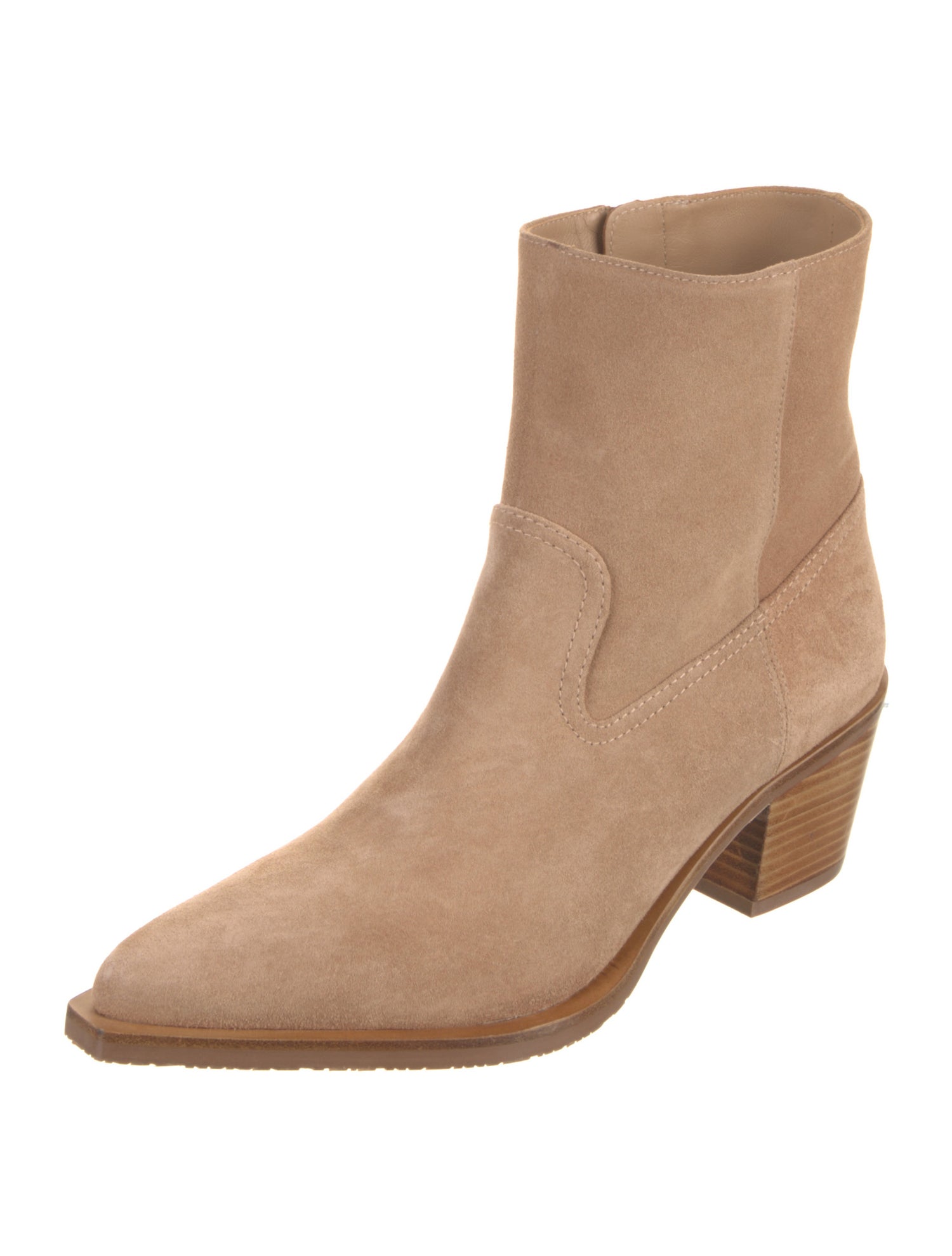 Stuart Weitzman Suede Colorblock Pattern Chelsea Boots
