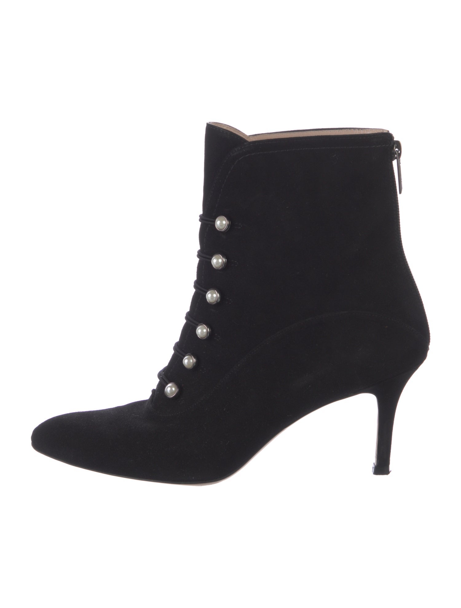 Stuart Weitzman Suede Studded Accents Lace-Up Boots
