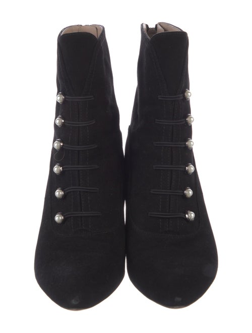 Stuart Weitzman Suede Studded Accents Lace-Up Boots