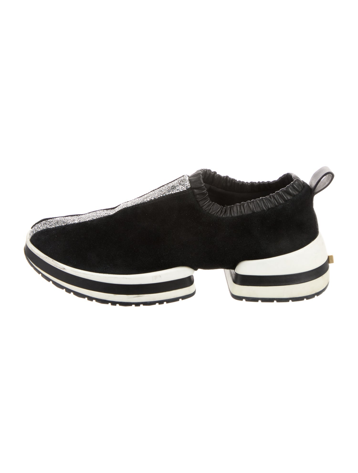 Stuart Weitzman Suede Striped Sneakers