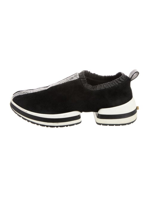 Stuart Weitzman Suede Striped Sneakers