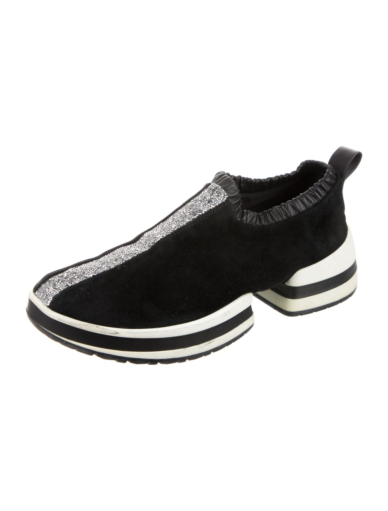 Stuart Weitzman Suede Striped Sneakers