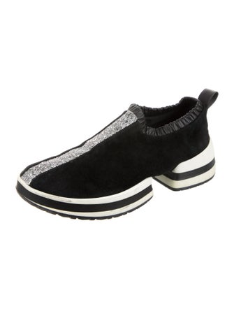 Stuart Weitzman Suede Striped Sneakers