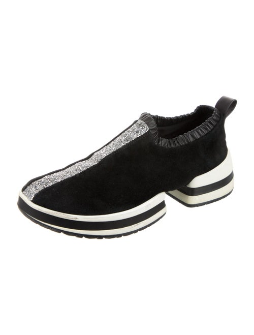 Stuart Weitzman Suede Striped Sneakers