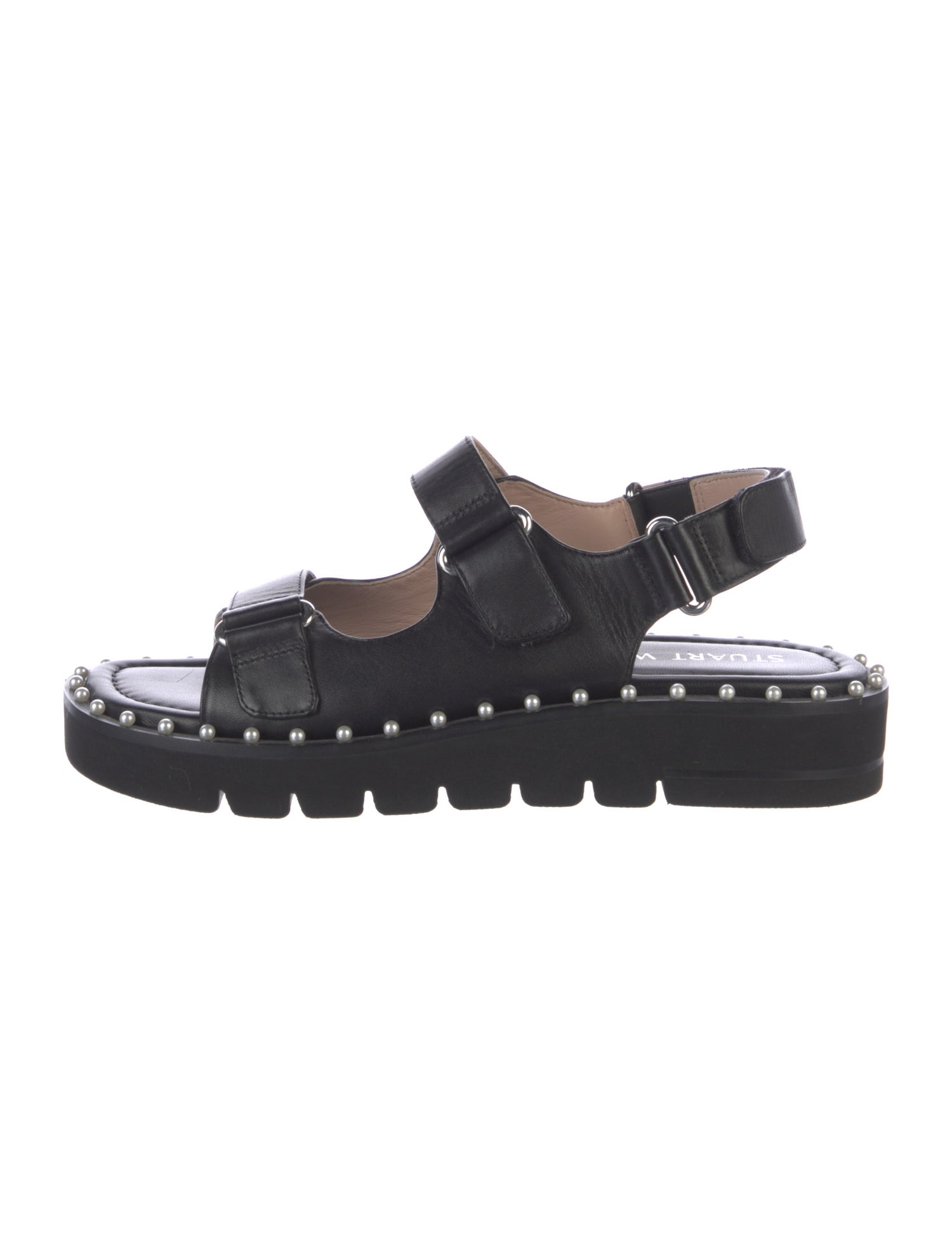 Stuart Weitzman Leather Studded Accents Gladiator Sandals