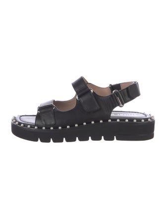 Stuart Weitzman Leather Studded Accents Gladiator Sandals