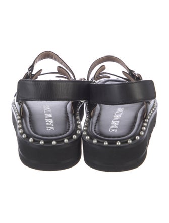 Stuart Weitzman Leather Studded Accents Gladiator Sandals