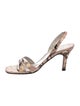 Stuart Weitzman Snakeskin Animal Print Slingback Sandals