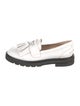Stuart Weitzman Leather Tassel Accents Loafers