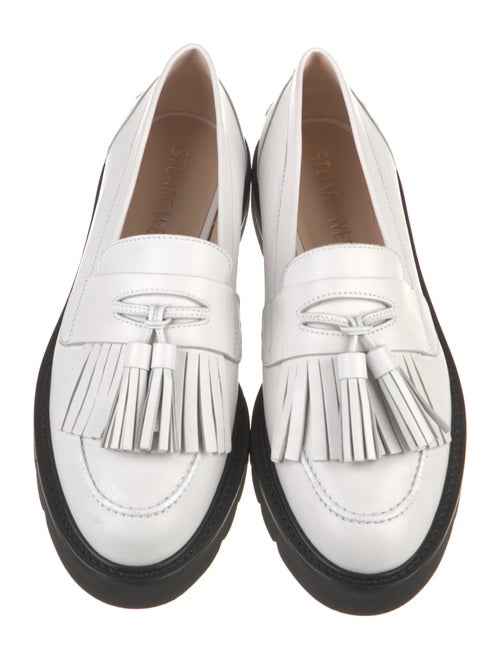 Stuart Weitzman Leather Tassel Accents Loafers