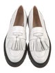 Stuart Weitzman Leather Tassel Accents Loafers