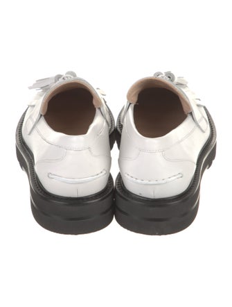 Stuart Weitzman Leather Tassel Accents Loafers