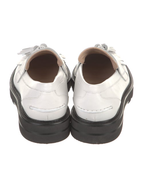 Stuart Weitzman Leather Tassel Accents Loafers