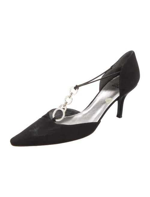 Stuart Weitzman Crystal Embellishments T-Strap Pumps
