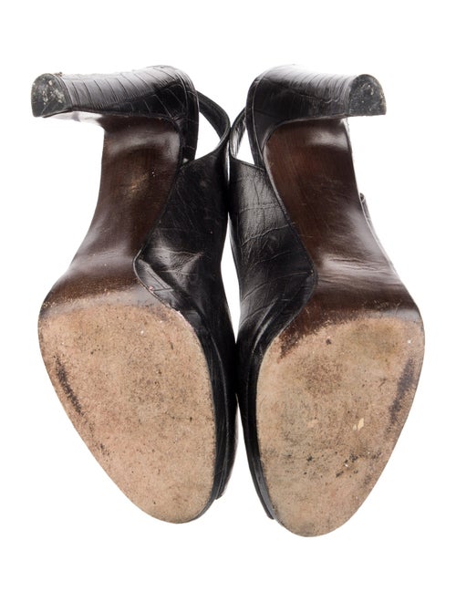 Stuart Weitzman Embossed Leather Slingback Pumps