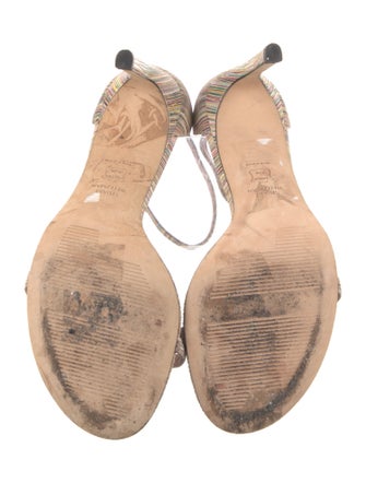 Stuart Weitzman Leather Striped Sandals