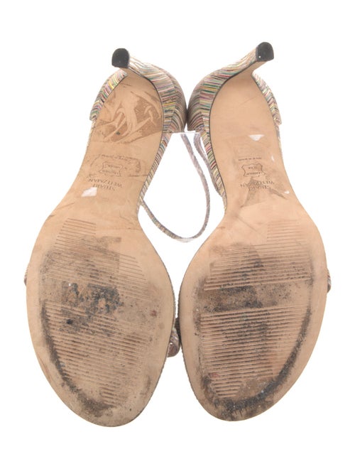 Stuart Weitzman Leather Striped Sandals