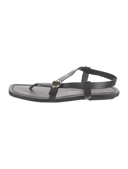 Stuart Weitzman Leather T-Strap Sandals