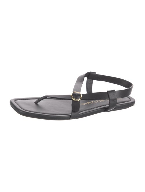 Stuart Weitzman Leather T-Strap Sandals