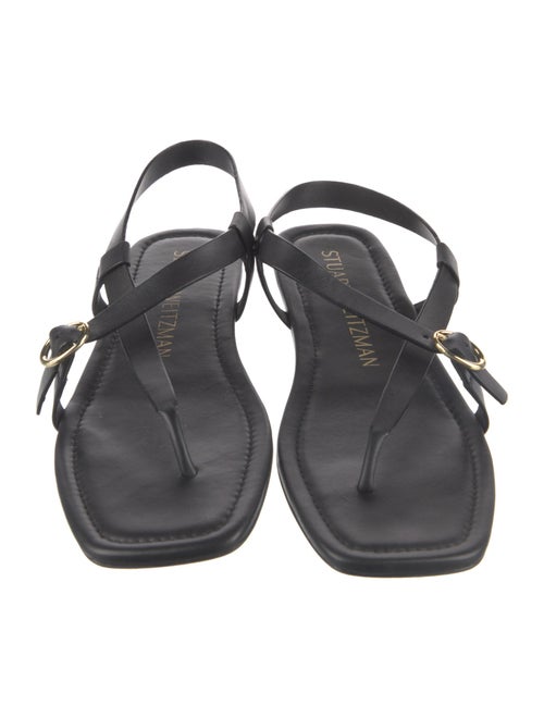 Stuart Weitzman Leather T-Strap Sandals