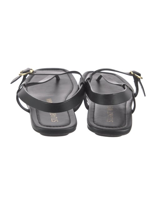 Stuart Weitzman Leather T-Strap Sandals