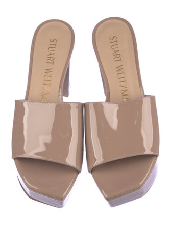 Stuart Weitzman Patent Leather Slides