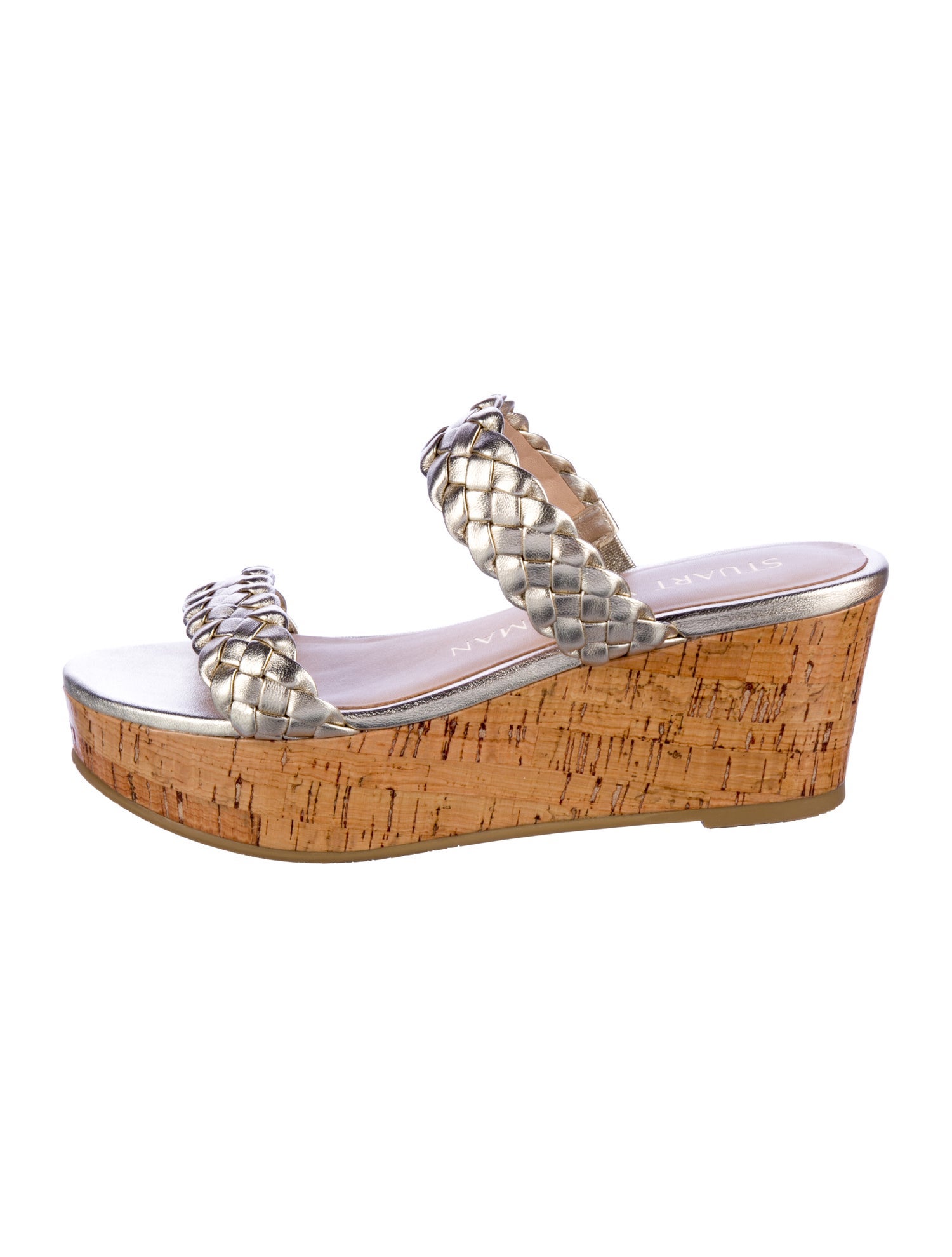 Stuart Weitzman Leather Animal Print Slides
