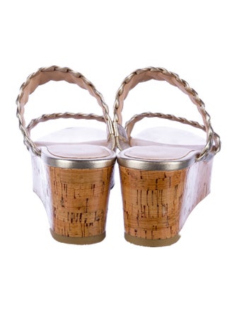 Stuart Weitzman Leather Animal Print Slides