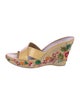 Stuart Weitzman Patent Leather Floral Print Espadrilles