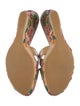 Stuart Weitzman Patent Leather Floral Print Espadrilles