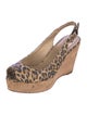 Stuart Weitzman Straw Animal Print Slingback Pumps