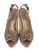 Stuart Weitzman Straw Animal Print Slingback Pumps