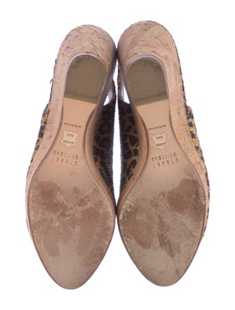 Stuart Weitzman Straw Animal Print Slingback Pumps