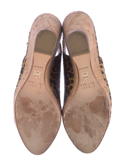 Stuart Weitzman Straw Animal Print Slingback Pumps