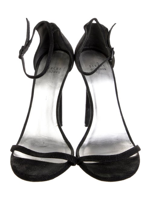 Stuart Weitzman Lizard T-Strap Sandals