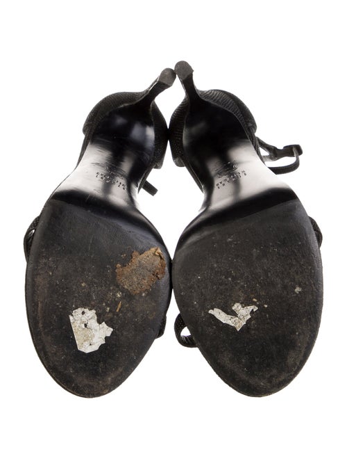 Stuart Weitzman Lizard T-Strap Sandals