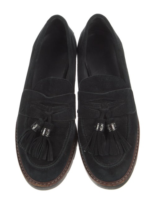 Stuart Weitzman Suede Tassel Accents Loafers