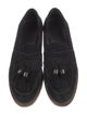 Stuart Weitzman Suede Tassel Accents Loafers