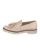 Stuart Weitzman Leather Tassel Accents Loafers