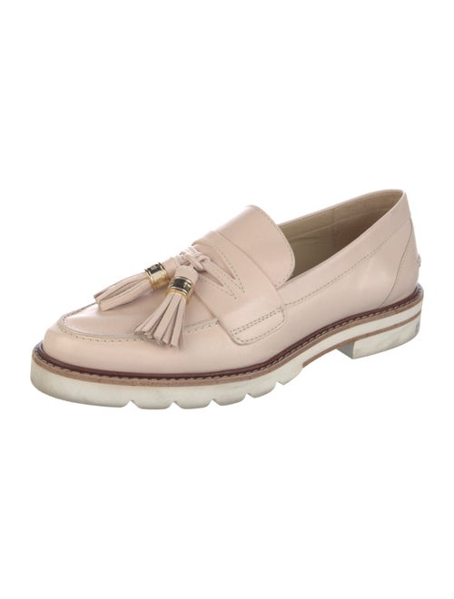 Stuart Weitzman Leather Tassel Accents Loafers