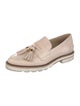 Stuart Weitzman Leather Tassel Accents Loafers