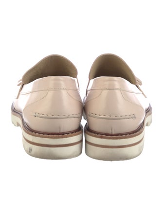 Stuart Weitzman Leather Tassel Accents Loafers