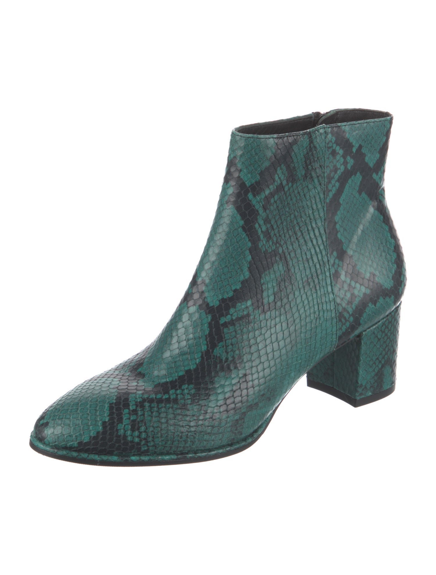 Stuart Weitzman Embossed Leather Animal Print Boots