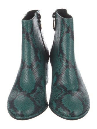 Stuart Weitzman Embossed Leather Animal Print Boots