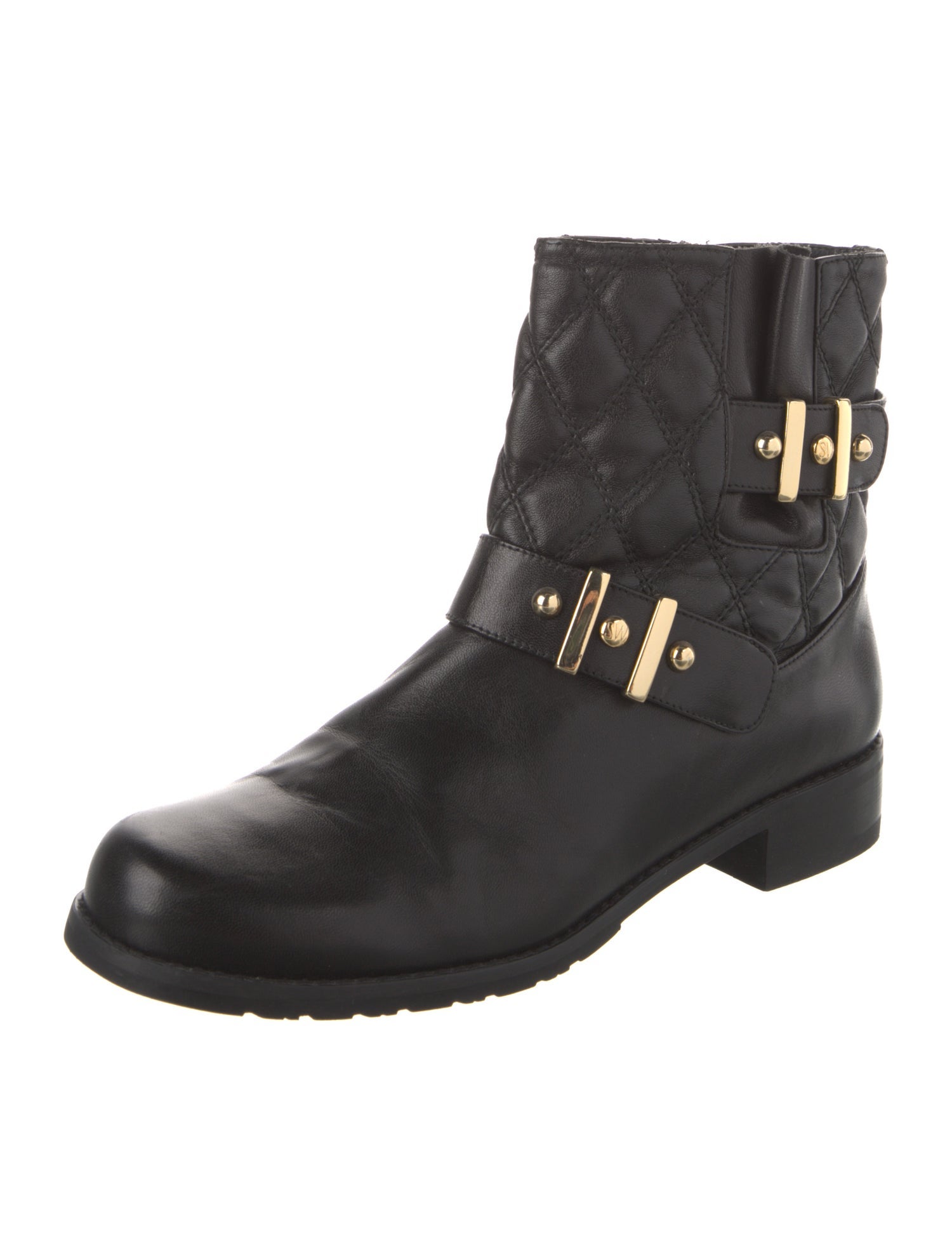 Stuart Weitzman Leather Moto Boots
