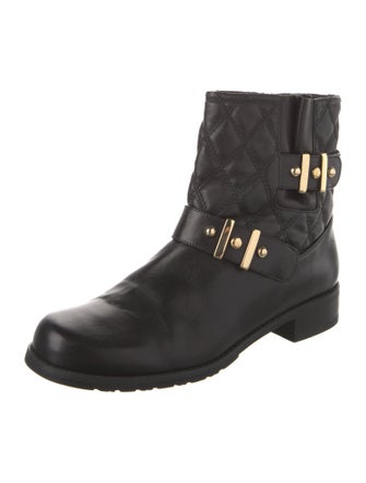 Stuart Weitzman Leather Moto Boots