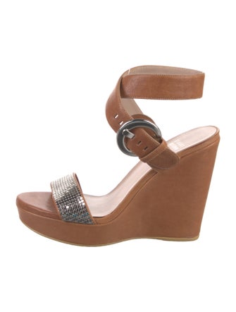 Stuart Weitzman Leather Printed Sandals