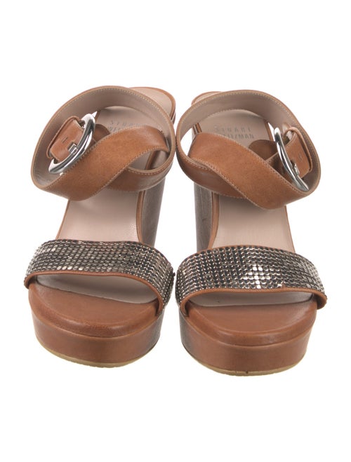 Stuart Weitzman Leather Printed Sandals