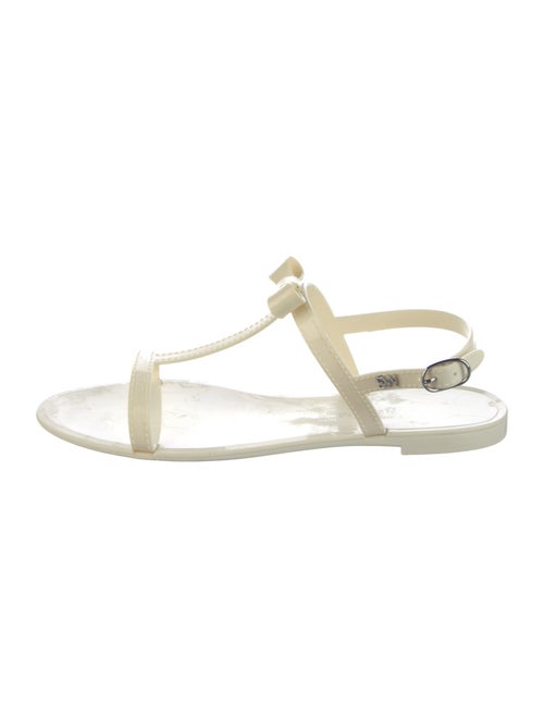 Stuart Weitzman Rubber Bow Accents T-Strap Sandals