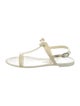 Stuart Weitzman Rubber Bow Accents T-Strap Sandals
